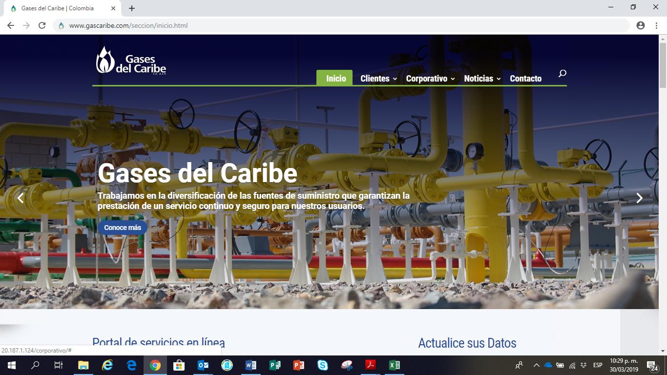 Gases del Caribe y  su Fundación renuevan   Portales Web