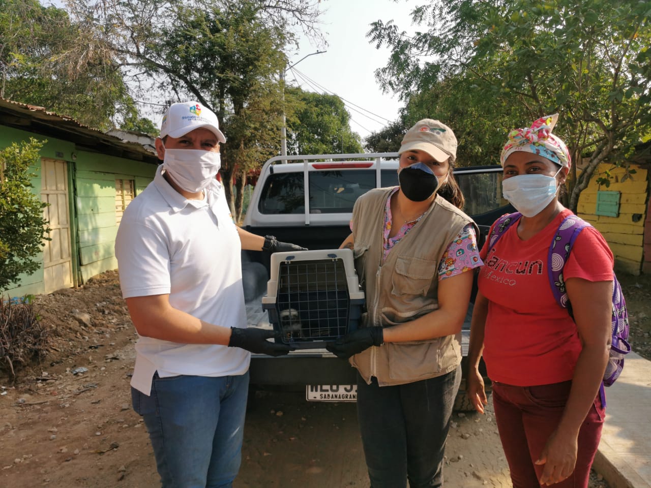 Policía del Atlántico y C.R.A rescatan Tití cabeciblanco y lo devuelven a su hábitat