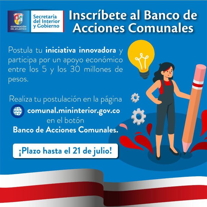 Organizaciones comunales del Atlántico podrán acceder a apoyos económicos para sus proyectos