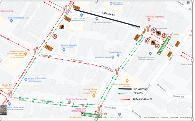 Cierre de vías este domingo 14 de marzo