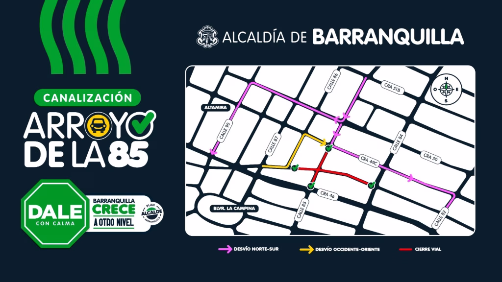 Barranquilla: plan de tráfico y nuevas rutas en el sector de la calle 85
